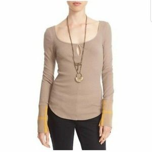 Free People'Mod' Stripe Cuff Tee